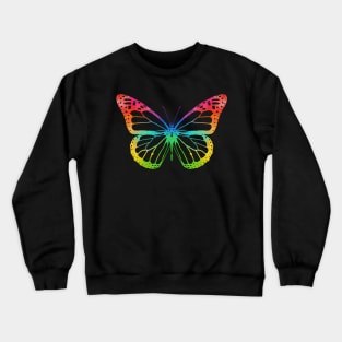 Neon Rainbow Butterfly Crewneck Sweatshirt